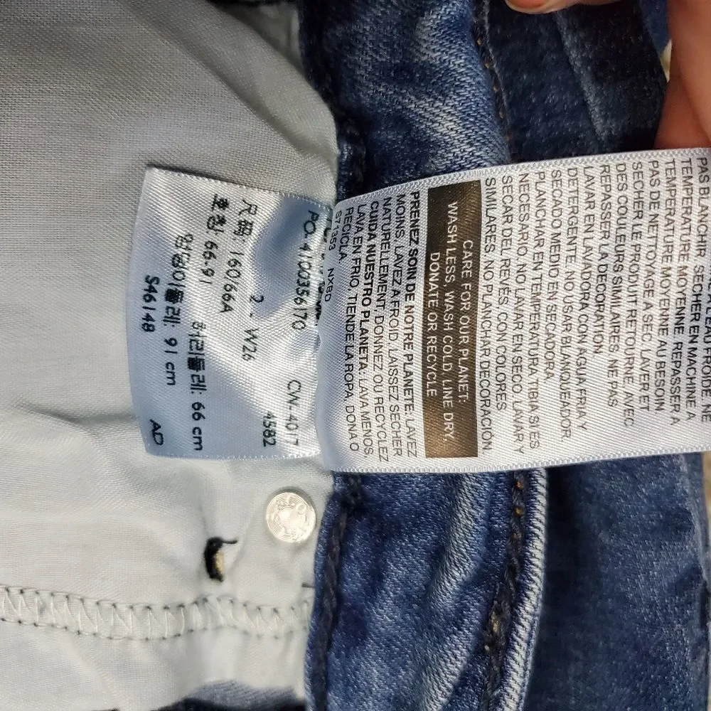 Levi's high rise distressed denim shorts